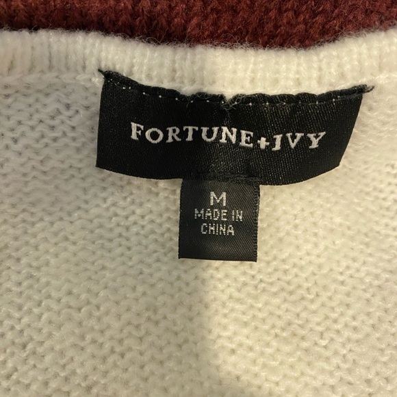 Fortune + Ivy Adeline Colorblock Long Sleeve Cardigan Sweater Top Size M - Picture 8 of 8